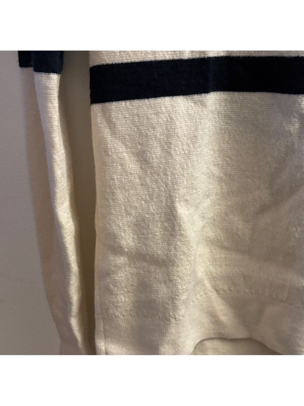J. Crew Women's Navy and Cream Striped Sweater - Picture 3 of 4